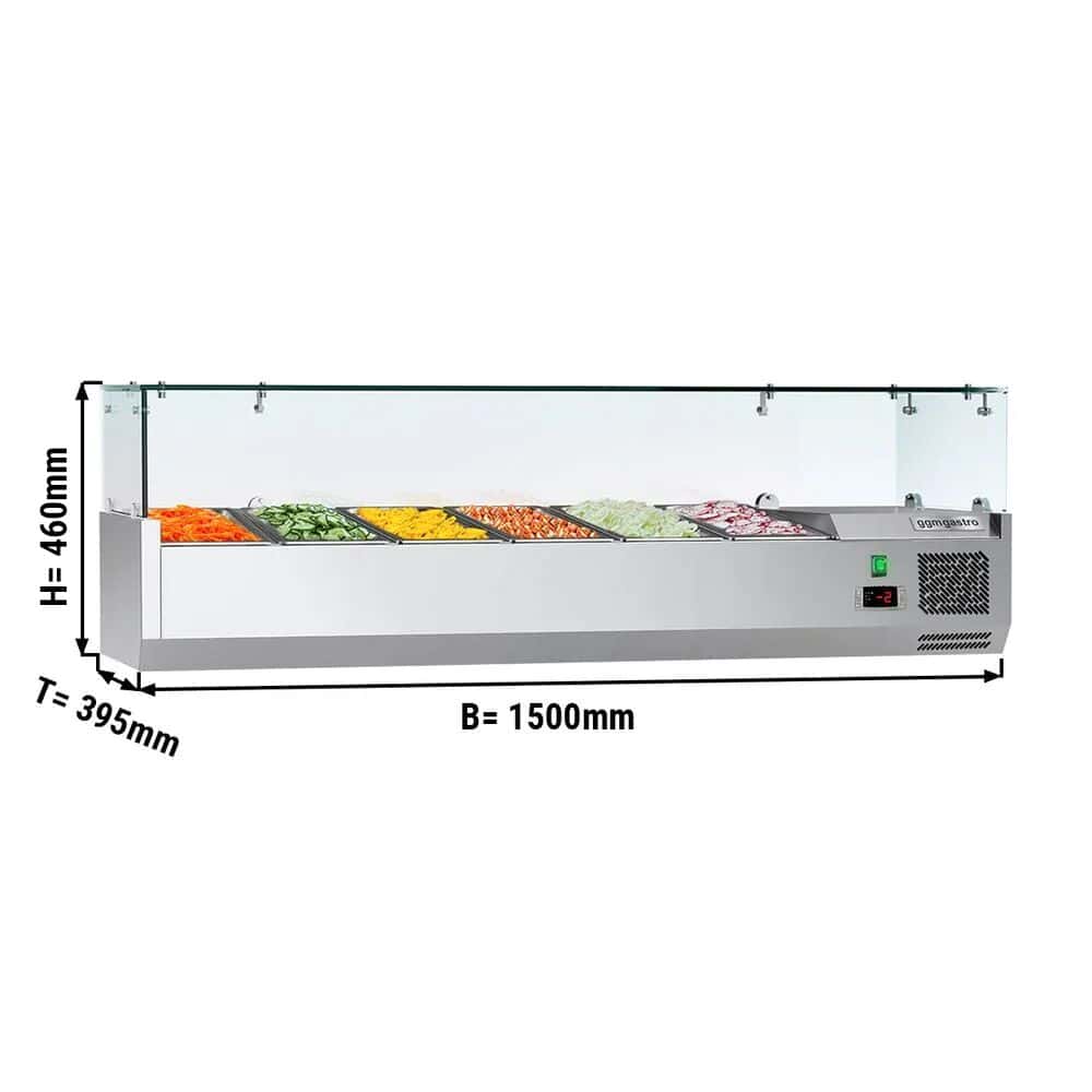 Chladicí vitrína ECO - 1,5 x 0,4 m - pro 6x 1/3 GN-nádobu