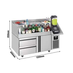 Bar- & Getränkekühltisch - 1200x600mm - 150 Liter - mit 1 Tür, 1 Schublade 1/2 & Ablagen