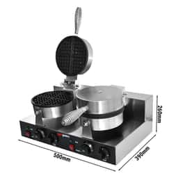 Waffeleisen - Doppelt - 2,6kW - Form: Rund - Ø 180mm