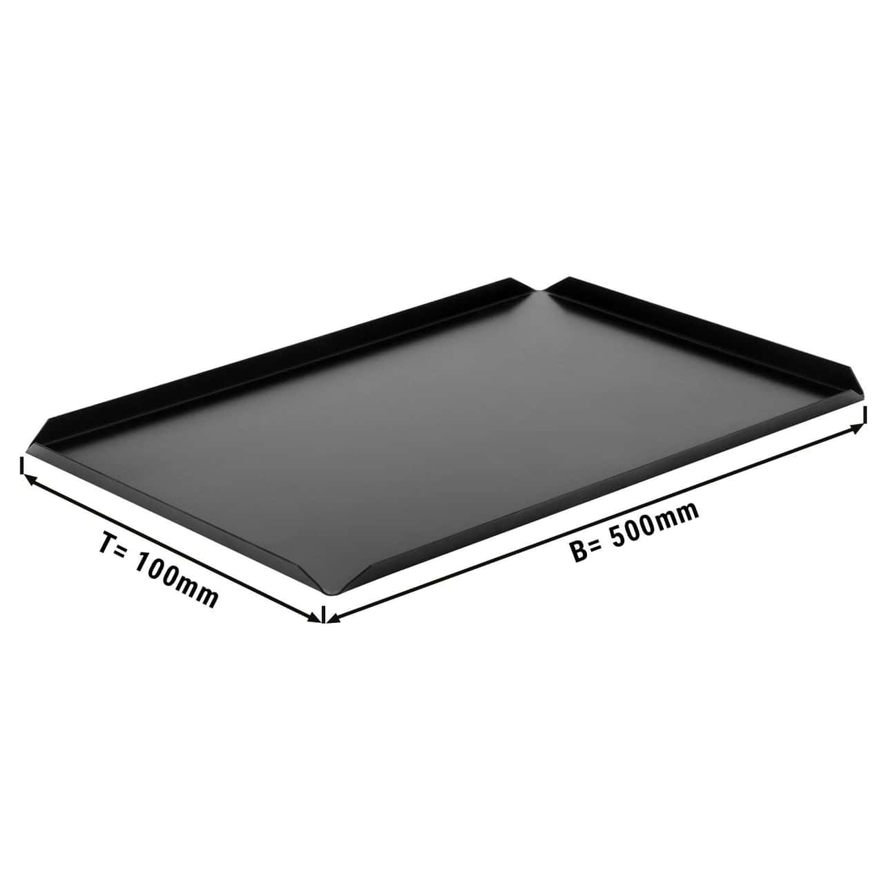 (5 Stück) Konditorei- & Präsentationsplatte aus Aluminium - 500x100x10mm - Schwarz