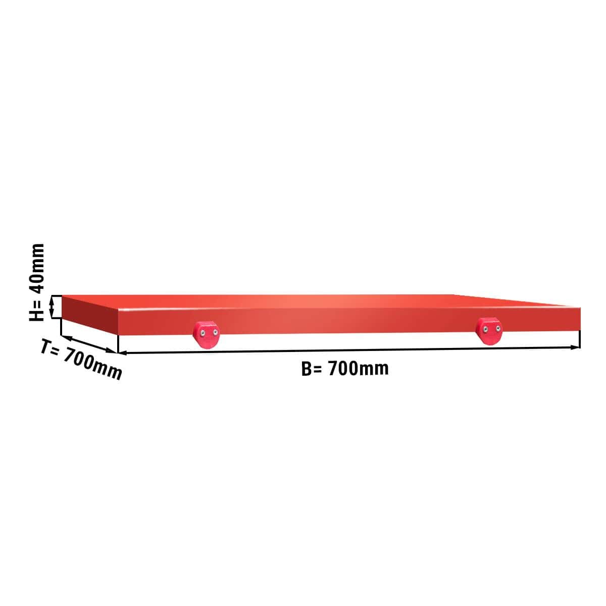 Schneideplatte für Arbeitstisch - 700x700mm - Rot