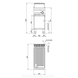 Plynová grilovací deska - 7 kW - drážkovaná