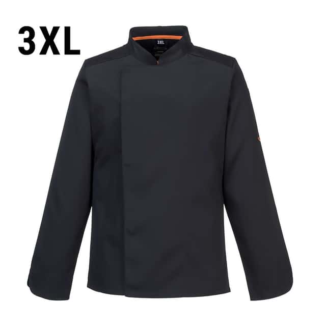 Langarm MeshAir Pro Kochjacke - Schwarz - Größe: 3XL