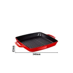 STAUB | GRILL PANS - Grillpfanne - 280x280mm - Gusseisen - Kirsch-Rot