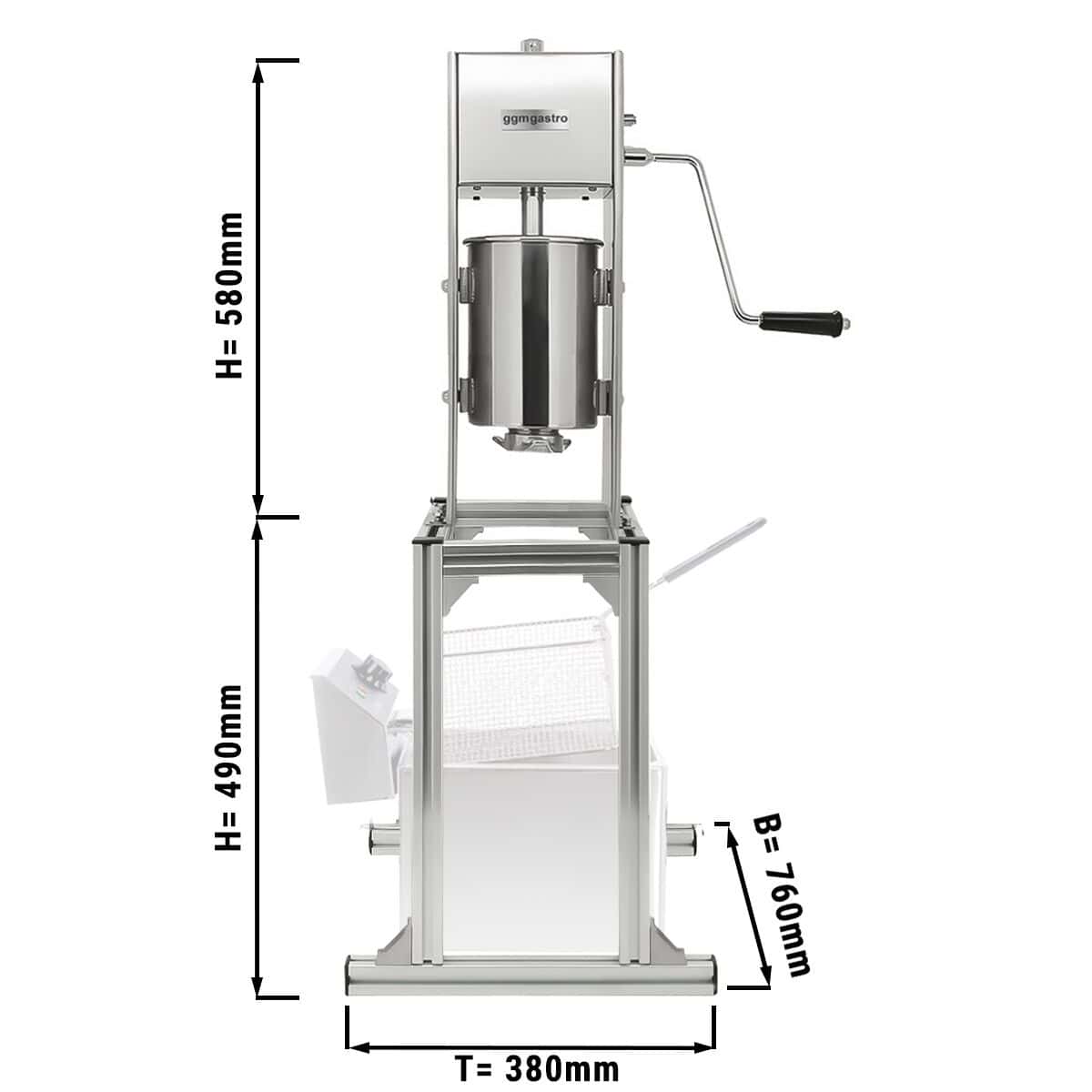 Churro Maschine - 3 Liter - inkl. verstellbarem Untergestell