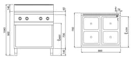 Induktionsherd - 14 kW - 4 Kochfelder