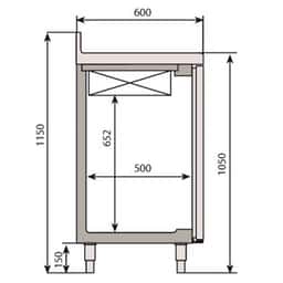 Bar- & Getränkekühltisch Premium PLUS - 1468x600mm - mit 2 Glastüren &  Aufkantung