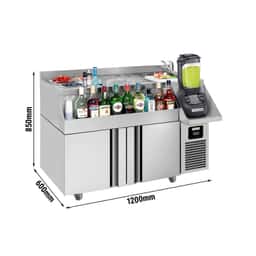 Bar- & Getränkekühltisch - 1200x600mm - 150 Liter - mit 2 Türen & Ablagen