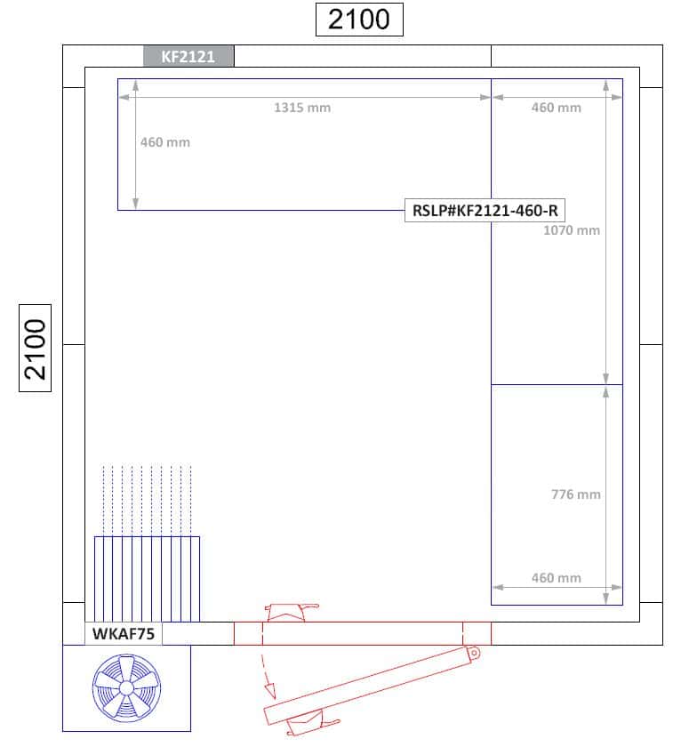 Regalset Aluminium - L-Form - Bautiefe: 460 mm