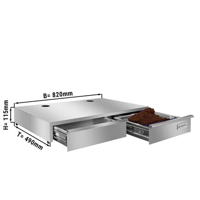 Kaffeesatzschublade - Doppelt - 820x490x115mm