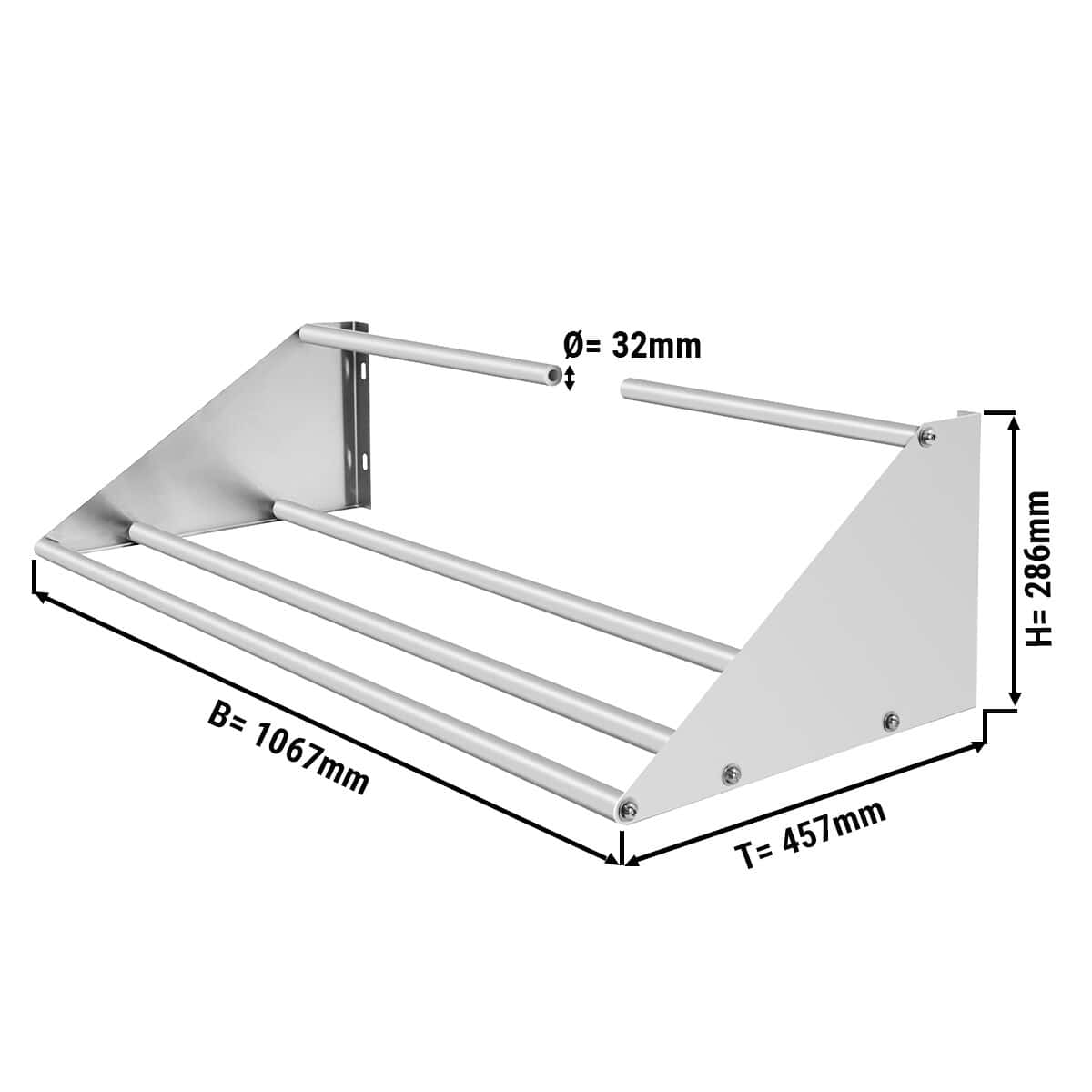 Wall shelf for sink baskets - 1060 mm - with 1 shelf