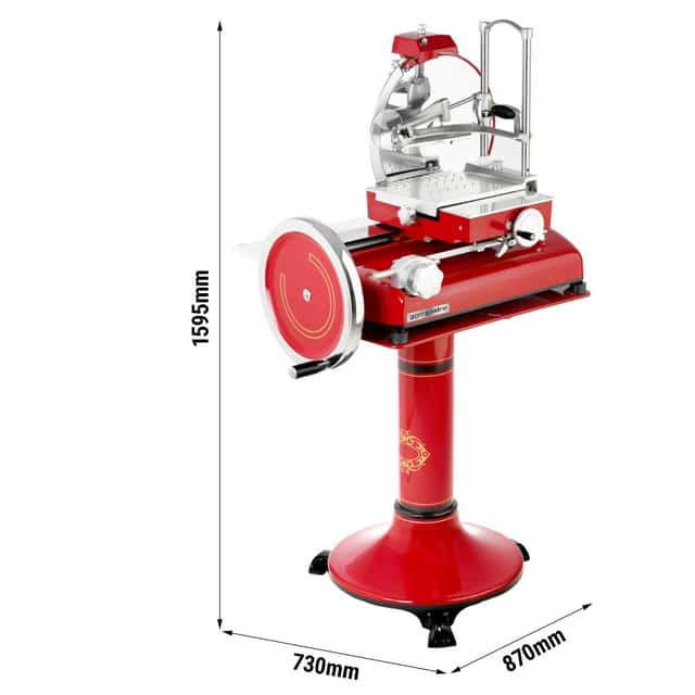 Schwungradmaschine Rustikal - Messer: Ø 370mm - Rot - inkl. Untergestell