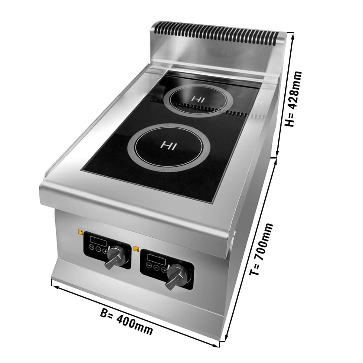 duction hob - 6 kW - 2 hobs