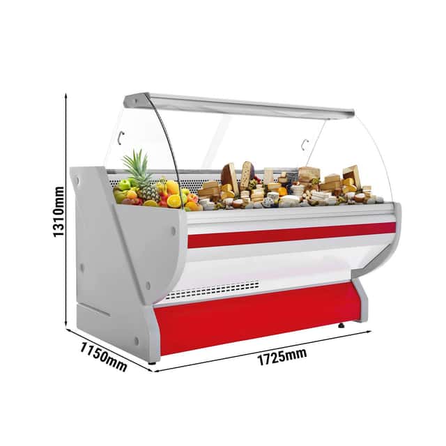 Kühltheke - 1700mm - mit Beleuchtung - Frondblende Rot