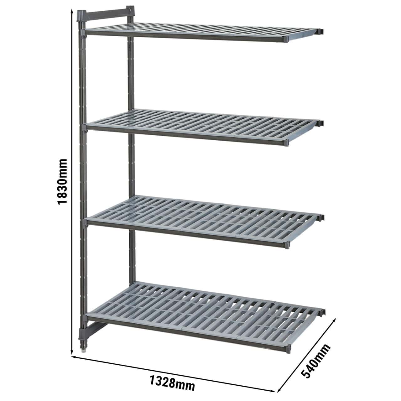 CAMBRO | Camshelving® - Basics Plus Anbauregal - mit geschlitzten Regalböden