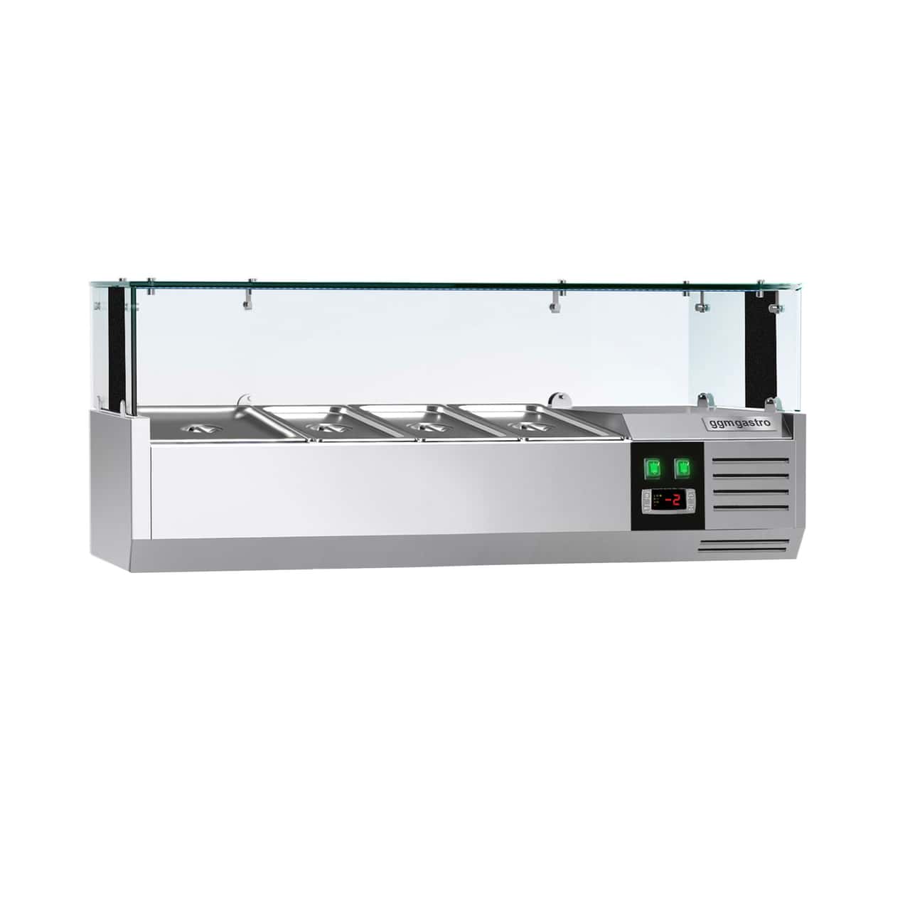 PREMIUM refrigerated display case with LED light - 1200x395mm - 3x GN 1/3 + 1x GN 1/2