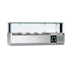 PREMIUM refrigerated display case with LED light - 1200x395mm - 3x GN 1/3 + 1x GN 1/2