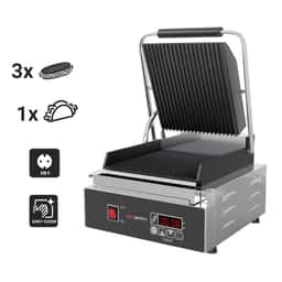 Kontaktgrill - 1,8 kW - Digital - oben & unten Gerillt - Grillfläche: 230x220mm