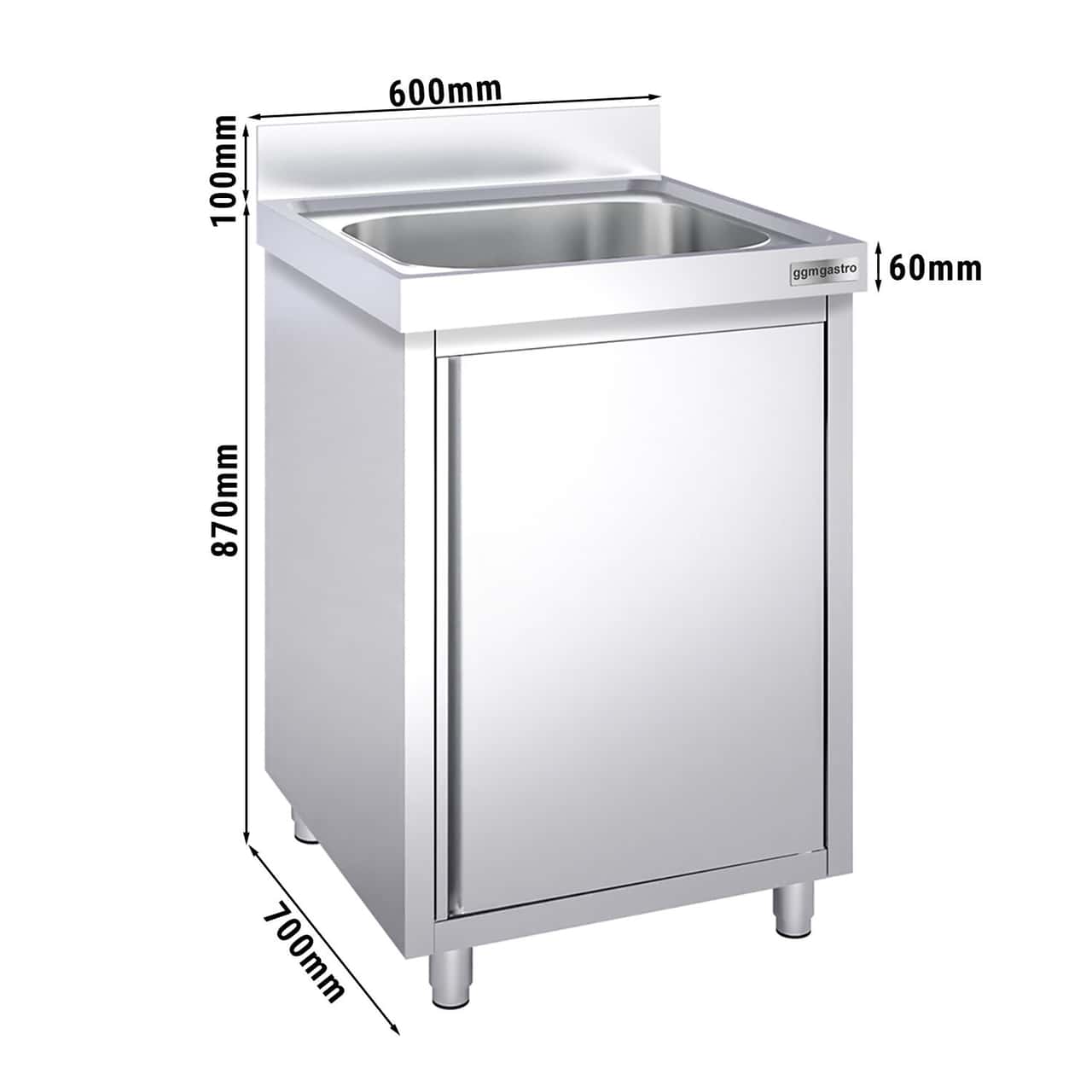 Spülschrank PREMIUM - 600x700mm - mit 1 Becken