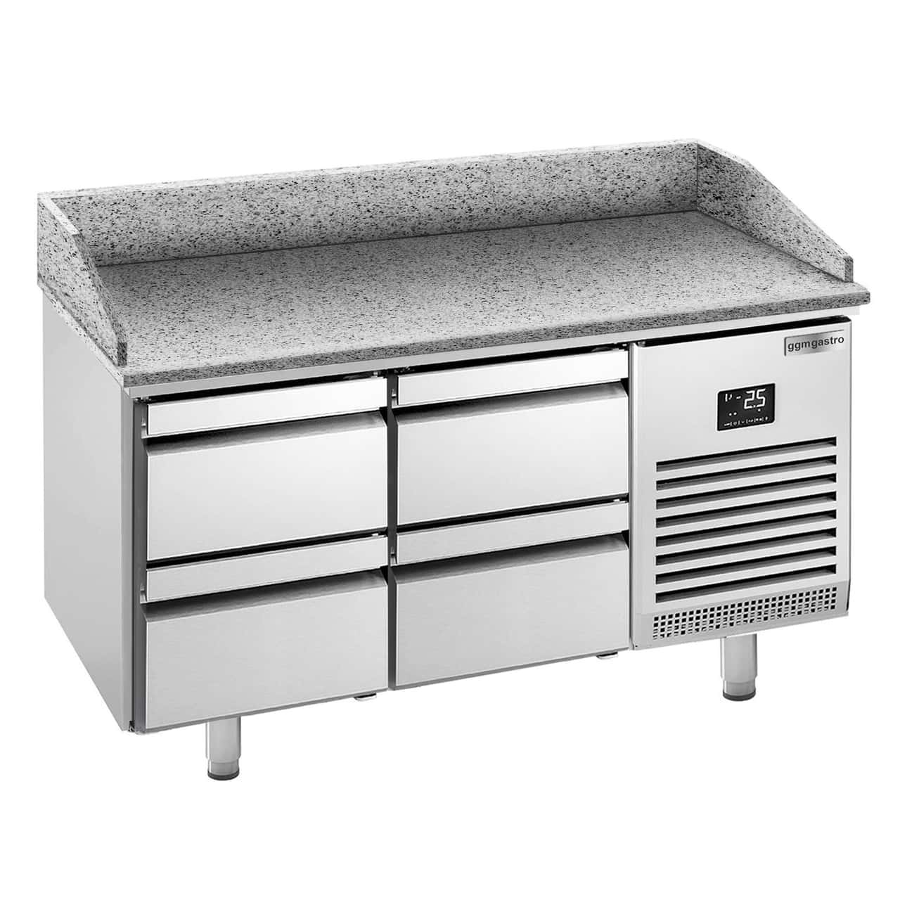 Pizza preparation table Premium PLUS- 1490x700mm- with 4 drawers 