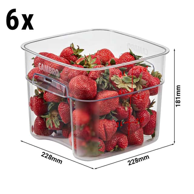 (6 Stück) CAMBRO | CAMWEAR® -  FreshPro Behälter - 5,7 Liter - Transparent