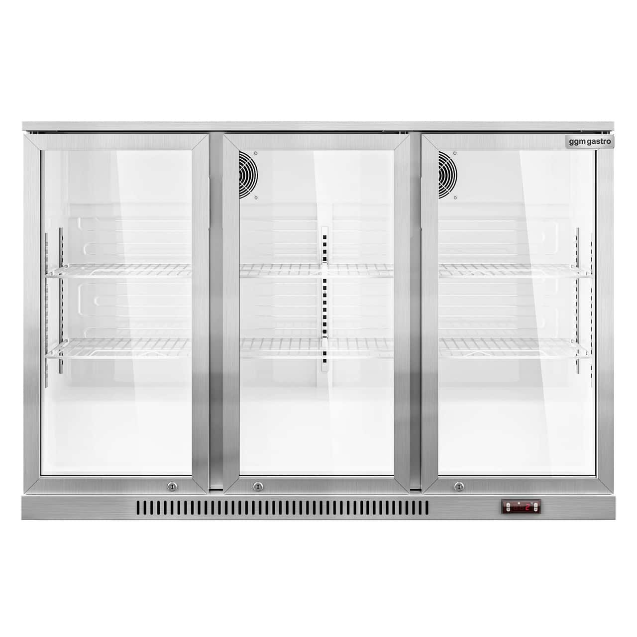 Barkühlschrank - 1330mm - 320 Liter - mit 3 Glasflügeltüren - Edelstahl