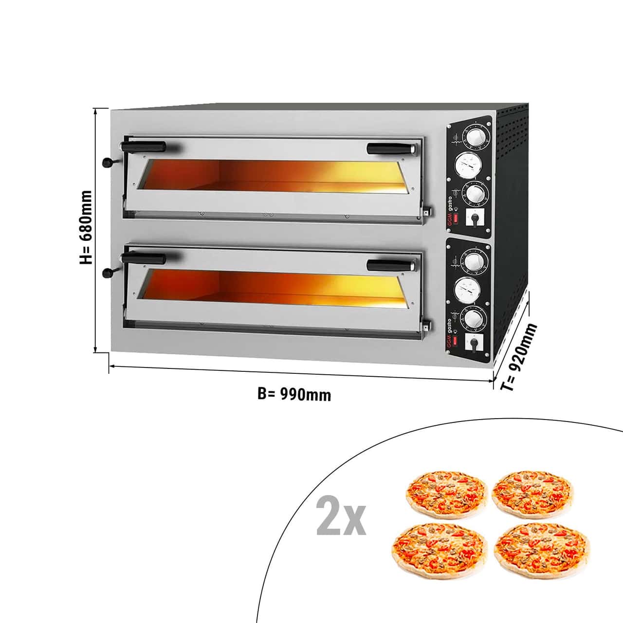 Pec na pizzu 4+4x35cm