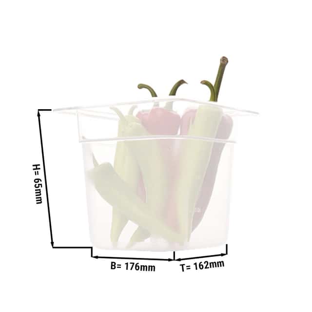 Polypropylen GN Behälter 1/6 - milchig - Tiefe 65mm