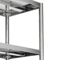 Edelstahlregal PREMIUM - 1400x490mm - mit 4 Ablagen (VERSTELLBAR)