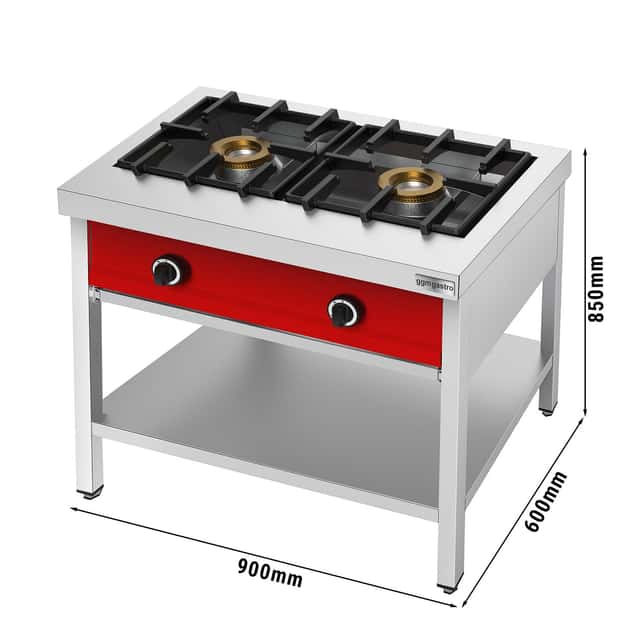 Pfannkuchen-Gasherd - 8 kW - 2 Brenner