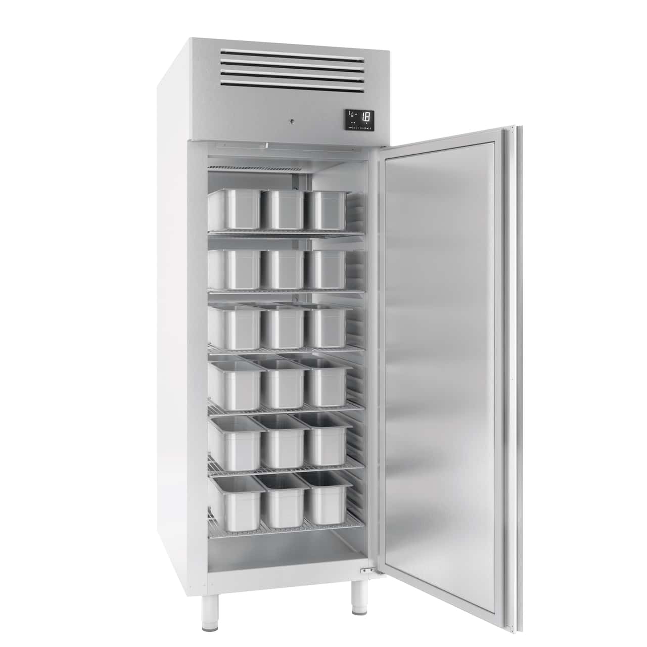 Eistiefkühlschrank Edelstahl Premium PLUS - EN 60x80 - 900 Liter - mit 1 Tür