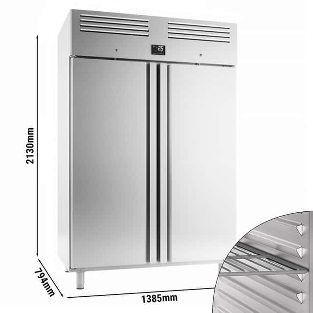 Kühlschrank Edelstahl PREMIUM PLUS - GN 2/1 - 1240 Liter - mit 2 Türen