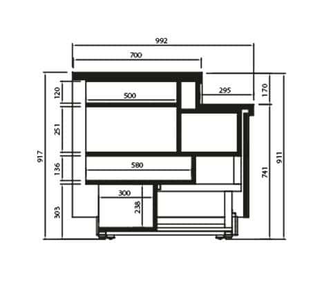 Pokladní stůl 1,37 x 0,81 m