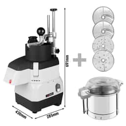 Elektrický kompaktní kráječ zeleniny - 735 W - včetně 4 krájecích / strouhacích kotoučů a nožů