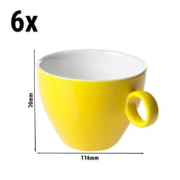 (6 Stück) BART COLOUR CAFE - Cappuccinotasse - 230ml - Gelb