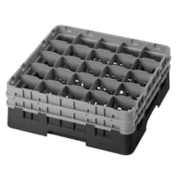 CAMBRO | CAMRACK® - Gläserspülkorb 1/1 - 25 Fächer - mit 2 Extender - 500x500mm - Schwarz