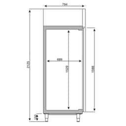 Bäckerei-Tiefkühlschrank Edelstahl PREMIUM PLUS - EN 60x40- 560 Liter - mit 1 Tür