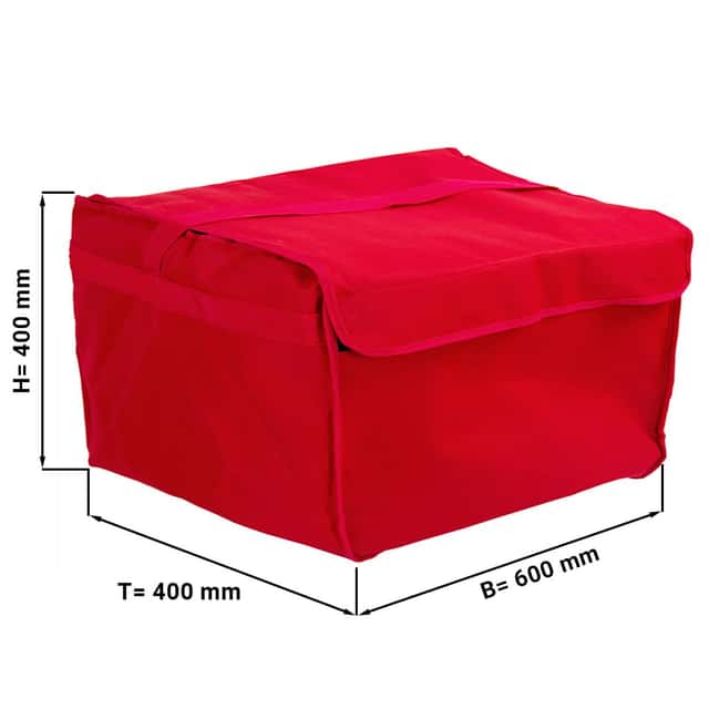 Pizzabag / Isoliertasche - für 8 Familienpizzen - 60x40cm - Rot