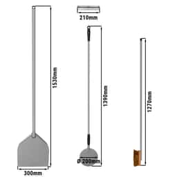 (SET) Pizzaofenschaufeln - AZZURRA - mit Pizzaofenbürste