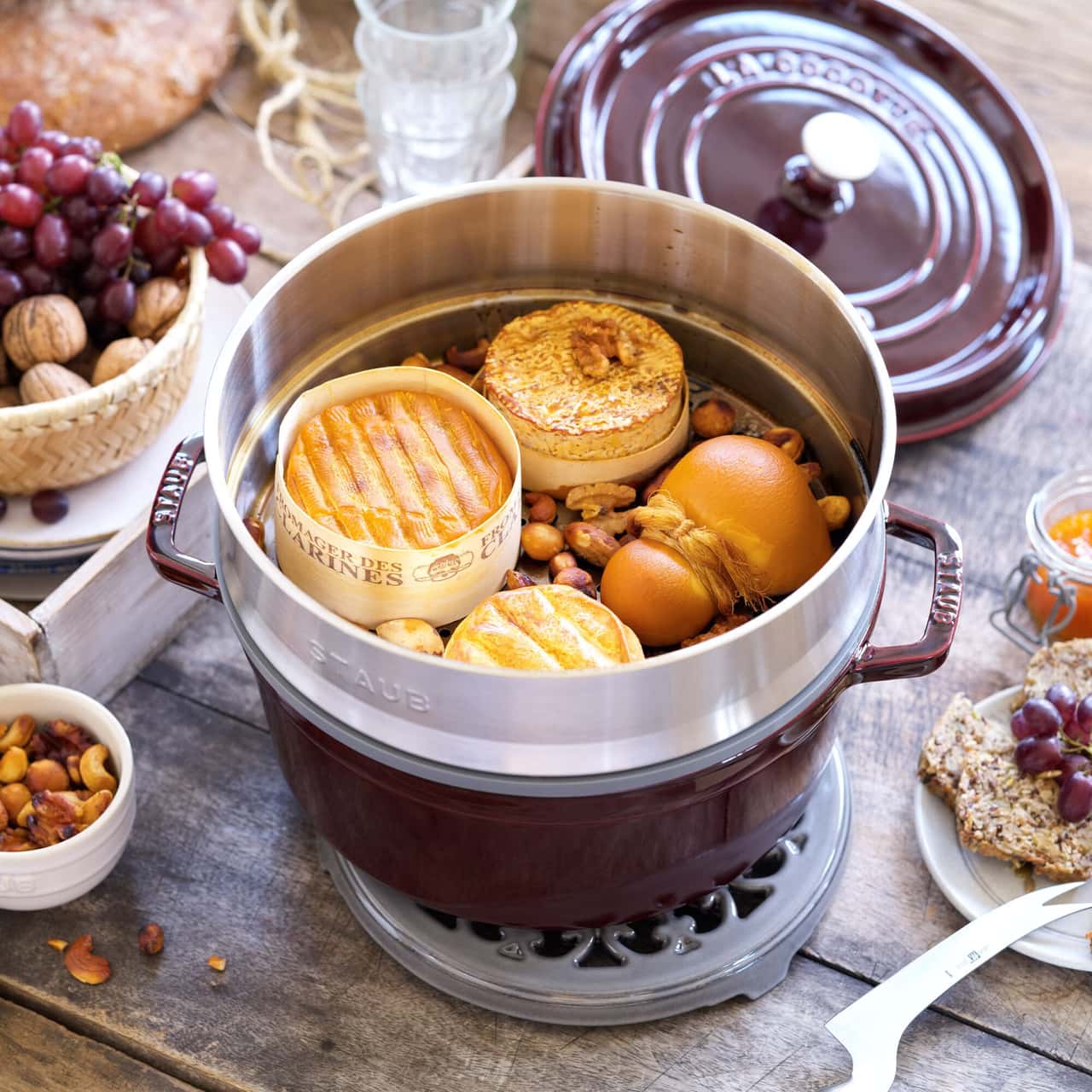 STAUB | LA COCOTTE - Cocotte mit Dämpfeinsatz - Ø 260mm - Gusseisen - Grenadine-Rot