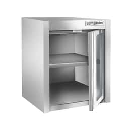 Stainless steel wall cabinet 600x400mm - with glass wing door - 650mm high