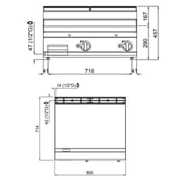 Plynový gril - hladký - s lesklým povrchem (13,8 kW)