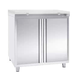 Stainless steel work cabinet PREMIUM - 800x700mm - with hinged door without backsplash incl. cutting plate