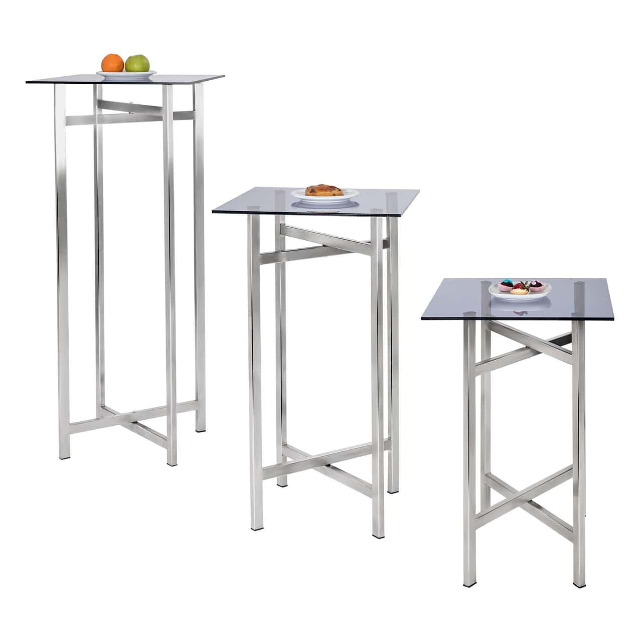 (3 Stück) Beistell-/ Couchtisch Set - klappbar Höhe- 70, 90 & 120 cm