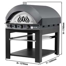 Gas pizza oven - anthracite - 9x 25cm - manual - incl. base frame