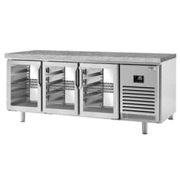 Bäckereikühltisch Premium PLUS - 2185x800mm - mit Durchreiche & Granitarbeitsplatte