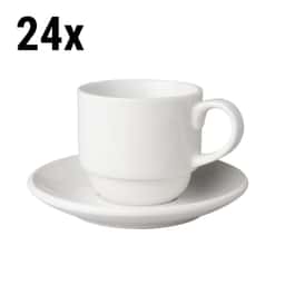 (24 pieces) Coffee cups + saucers Mammoet - 20 cl - White