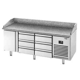 Pizza preparation table  Premium PLUS- 1980x700mm - with 1 door & 6 drawers