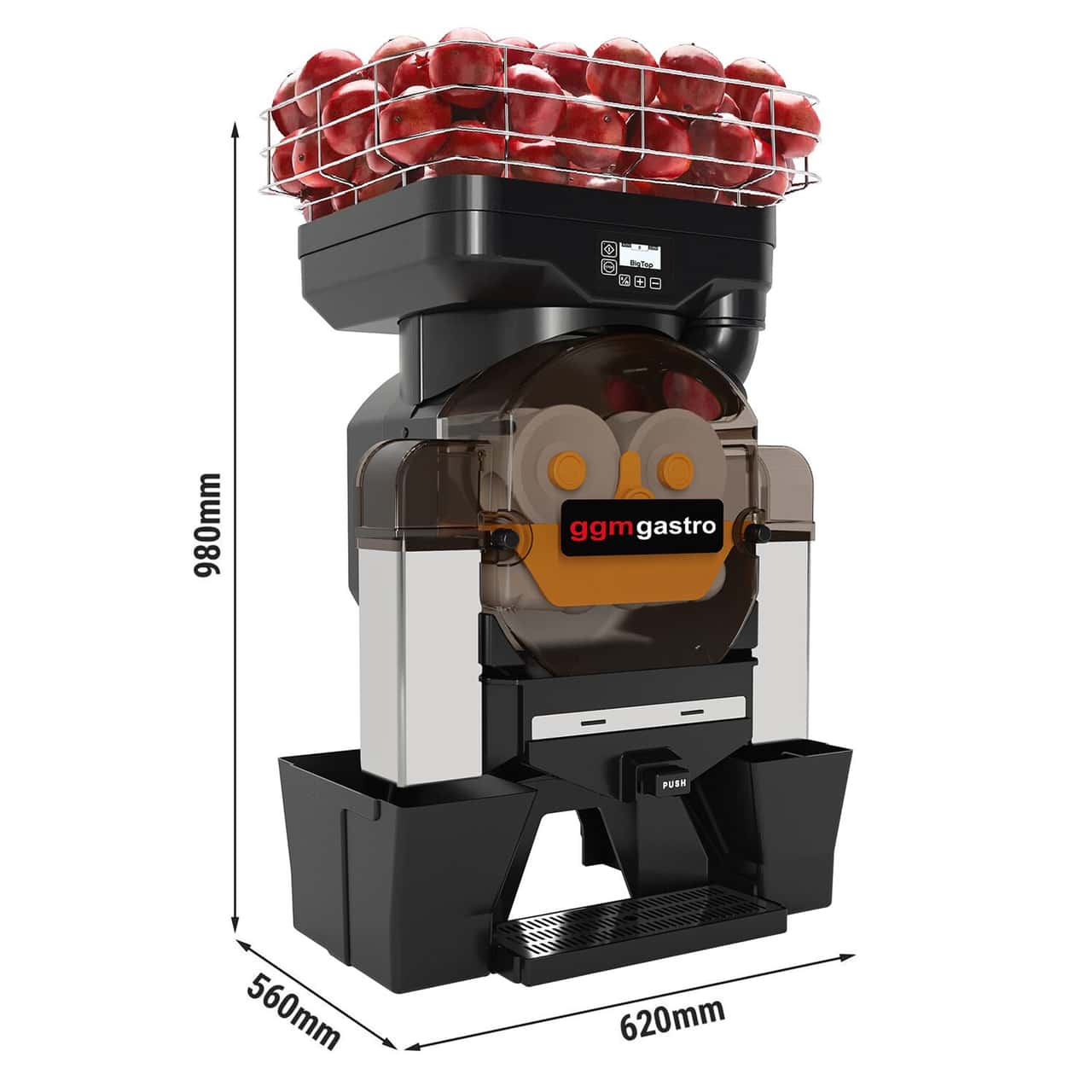 Elektrische Fruchtsaftpresse - Schwarz - Push & Juice-Taste - Automatische Fruchtzufuhr