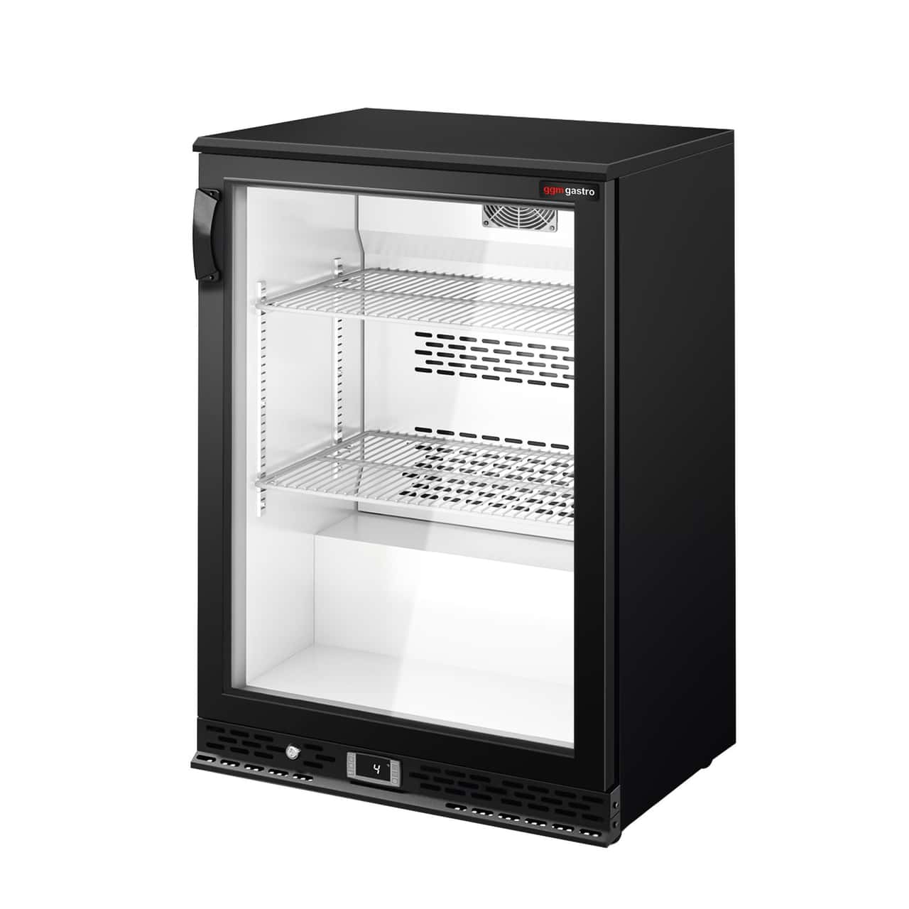 Barkühlschrank - 600mm - 125 Liter - mit 1 Glasflügeltür - Schwarz